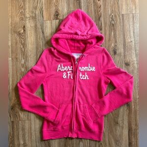 Abercrombie & Fitch Vibrant Pink Zip-Up Hoodie